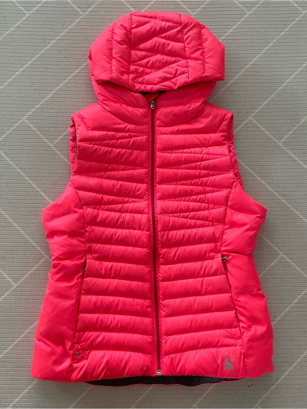 Spyder Hot Pink Down Quilted Hooded Puffer Vest Women’s Size S/P